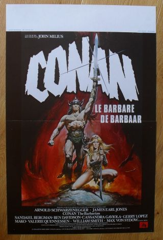 Conan The Barbarian Arnold Schwarzenegger Belgian Movie Poster 