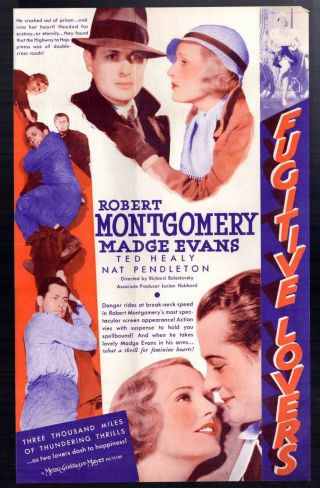 Fugitive Lovers - 1934 Robert Montgomery,  Madge Evans,  Ted Healy