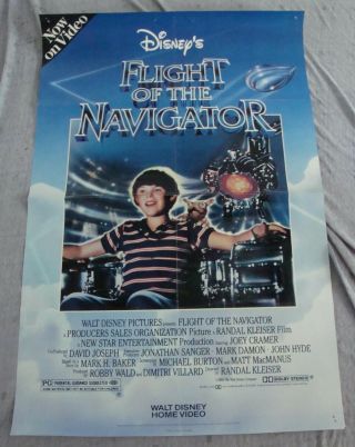 Walt Disney Flight Of The Navigator Movie Poster Video Promo