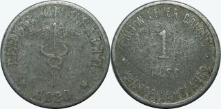 1920 Philippines Culion Leper Colony 1 Peso Lp1.  2 Km 15 Mx59