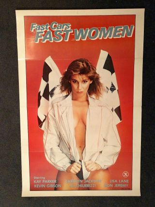 1981 Fast Cars Fast Women X Rated Folded Movie Poster 41 " X 27 " Ron Jeremy