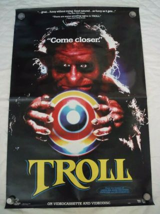 1986 " Troll " Video Horror Movie Poster,  41 X 27
