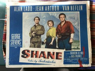 Shane 1953 Paramount 11x14 " Western Lobby Card Alan Ladd Jean Arthur Van Heflin