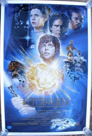 Star Wars Return Of The Jedi 1993 10th Anniversary Rolled One Sheet Poster Blue