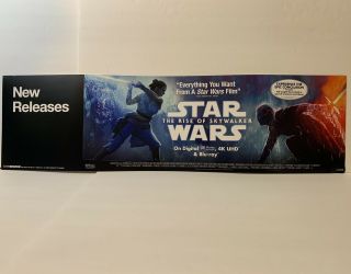 Star War: The Rise Of Skywalker Movie Dvd Blu - Ray Store Display Shelf Sign