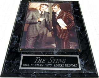 1 Fan The Sting Paul Newman Robert Redford Framed 8x10 Photo - 12x15 Wall Plaque