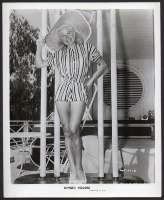 Leggy Ginger Rogers Vint Orig Photo Actress Dancer Swimsuit Cheesecake Portrait
