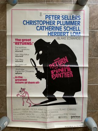 The Return Of The Pink Panther One Sheet Movie Theatre Poster - 1975