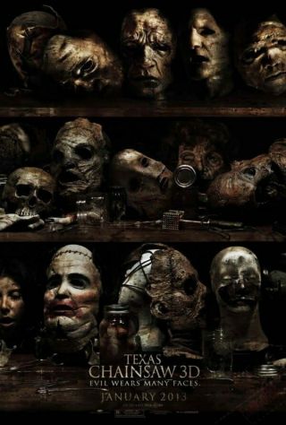 Texas Chainsaw 3d Movie Poster 2 Sided Ds 27x40 Evil Wears Many Faces