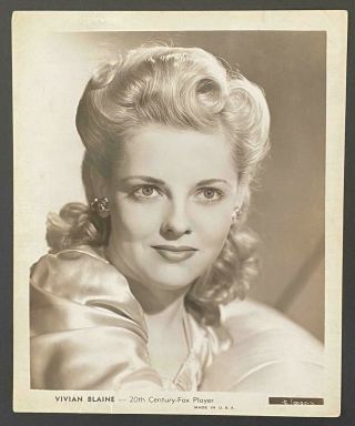 Vivian Blaine Lovely Blonde Vtg 1930s 20th Century Fox Photo Portrait