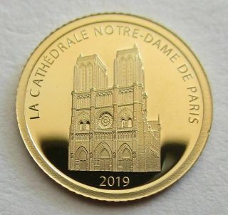 Djibouti 100 Francs 2019 Cathedral Notre - Dame De Paris Gold