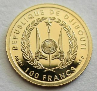 Djibouti 100 Francs 2019 Cathedral Notre - Dame de Paris Gold 2