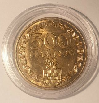500 Kuna 1941.  Pavelic NDH Independent State of Croatia Ustasa Coin RESTRIKE 3