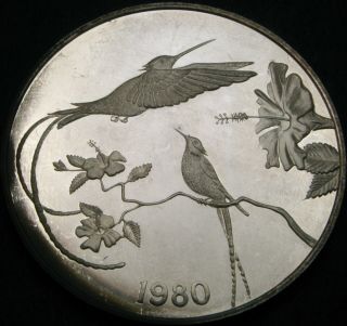 Jamaica 10 Dollars 1980 Proof - Silver - Hummingbird - 64 ¤