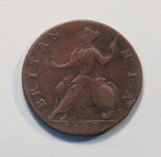 Great Britain 1/2 Penny 1733 Copper World Coin Uk Seated Half Cent Gb England