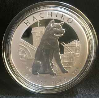 2016 Hachiko 1 Oz Silver Proof Coin Niue Low Mintage 2500 Japanese Akita Dog