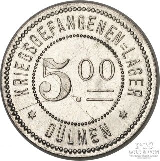 1914 - 1918 Germany Notgeld 5 Mark Dulmen Pow Camp World Coin 19399