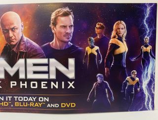 X - Men Dark Phoenix Movie DVD Blu - ray 4K Store Display Shelf Sign Marvel Comics 2