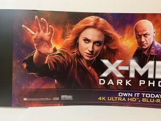 X - Men Dark Phoenix Movie DVD Blu - ray 4K Store Display Shelf Sign Marvel Comics 3