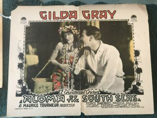 Aloma Of The South Seas 1926 Paramount 11x14 " Silent Lobby Card Gilda Gray