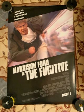 The Fugitive (1993) Poster - Rolled Harrison Ford - Tommy Lee Jones