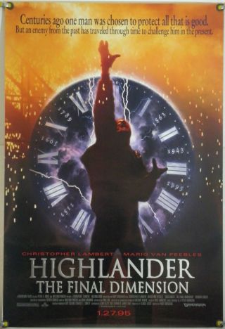 Highlander The Final Dimension Rolled Orig 1sh Movie Poster Fantasy (1994)