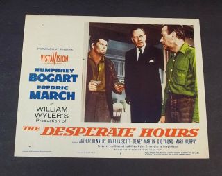 Vintage Movie Lobby Card The Desperate Hours Humphrey Bogart 1955 Film