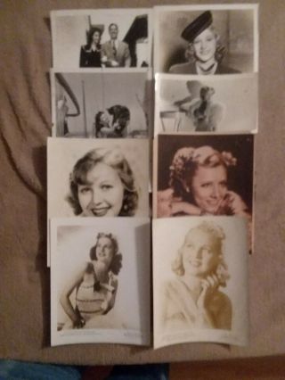 8 Vintage Publicity Stills; Singers And Actresses; Over 75 Years Old