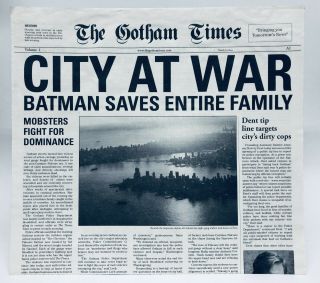 Batman The Dark Knight Gotham Times Vol 1 Newspaper Promo Joker Two Face