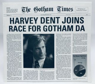 Batman The Dark Knight Gotham Times Vol 2 Newspaper Promo Joker Two Face