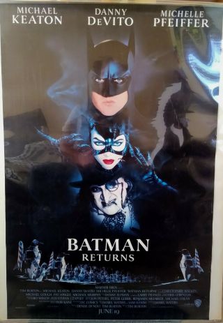 Batman Returns One Sheet 1sh Movie Poster 27x40 Tim Burton Keaton 1992