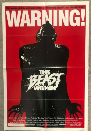 1982 Movie Poster The Beast Within 27x41 " 1 - Sheet Vintage