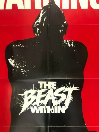 1982 MOVIE POSTER THE BEAST WITHIN 27X41 