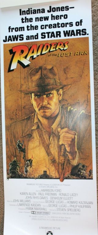Raiders Of The Lost Ark 14 X 36 Movie Poster Insert Reprint