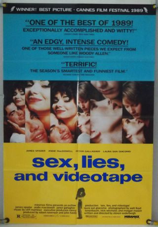 Sex,  Lies And Videotape Ff Orig 1sh Movie Poster Steven Soderbergh (1989)