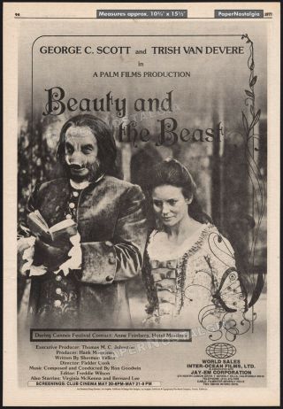 Beauty And The Beast_original 1977 Trade Print Ad / Poster_george C Scott_1976