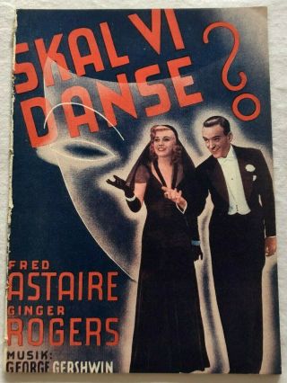 Shall We Dance Fred Astaire Ginger Rogers Vintage 1937 Danish Movie Program