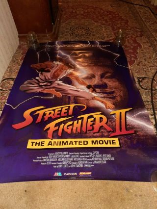 Rolled 1994 Street Fighter Ii The Animated Movie Poster Capcom Video Game