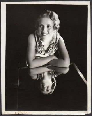 Busty Radio Actress Adele Harrison At Mirror 1933 Vintage Orig Photo Dbw W Snipe