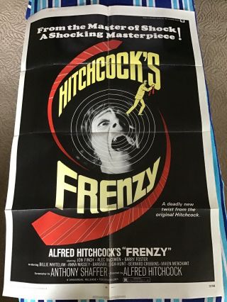 Vintage Movie Poster Theater Frenzy Hitchcocks 1972