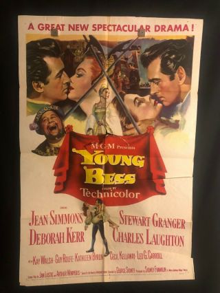 Young Bess 1953 One Sheet Movie Poster Jean Simmons Deborah Kerr Stewart Granger