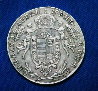 1787 A Hungary 1/2 Taler Silver Coin Kb Detailed