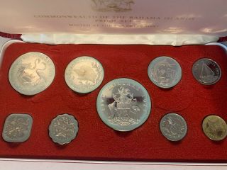 1973 Commonwealth Of The Bahama Islands 9 coin Proof Set Franklin 2