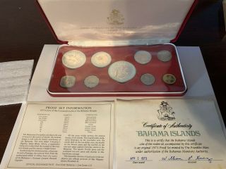 1973 Commonwealth Of The Bahama Islands 9 coin Proof Set Franklin 3