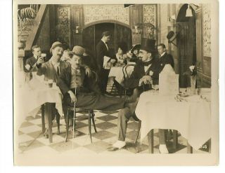 Charles Chaplin,  Ben Turpin Comedy Scene In A Night Out 1915 Orig Photo 224
