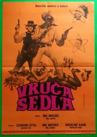 Blazing Saddles - Mel Brooks/c.  Little/gene Wilder - Orig.  Yugoslav Movie Poster 1974
