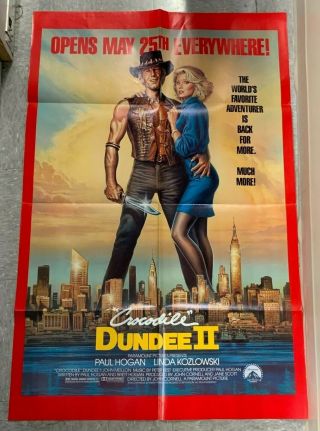 Vintage 1988 Crocodile Dundee Ii - Paul Hogan/kozlowski 29x44 " Movie Poster