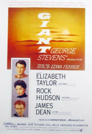 Giant 27x41 Warner Reprint Movie Poster Elizabeth Taylor James Dean Rock Hudson