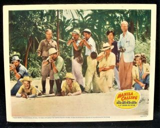 1942 Manila Calling War Movie Vtg Color Lobby Card Lloyd Nolan James Gleason