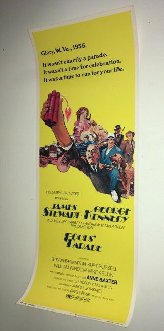 Fools Parade Vintage Movie Poster James Stewart West Virginia Depression Drama